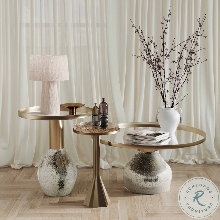 Gabrielle Antique Brass Round Side Table From TOV Coleman Furniture