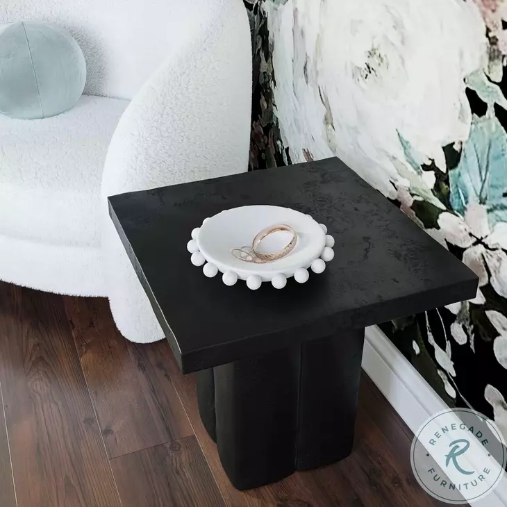 Kayla Black Concrete Side Table