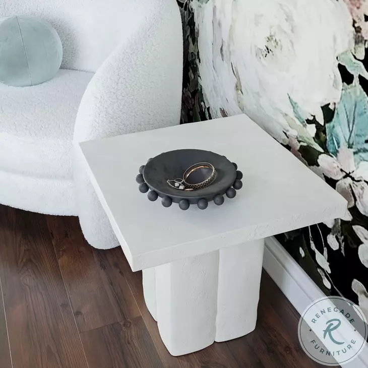 Kayla White Concrete Side Table