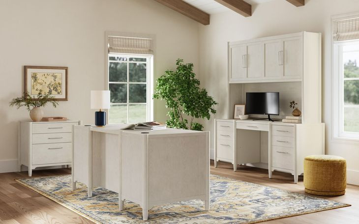 Towne White Double Pedestal Executive Desk