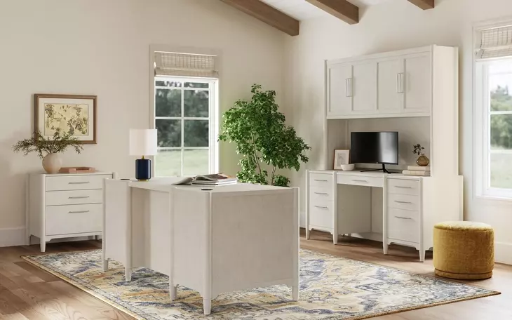 Towne White Double Pedestal Executive Desk