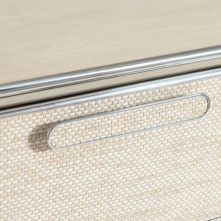 Corinne Beige 3 Drawer Nightstand with USB Port