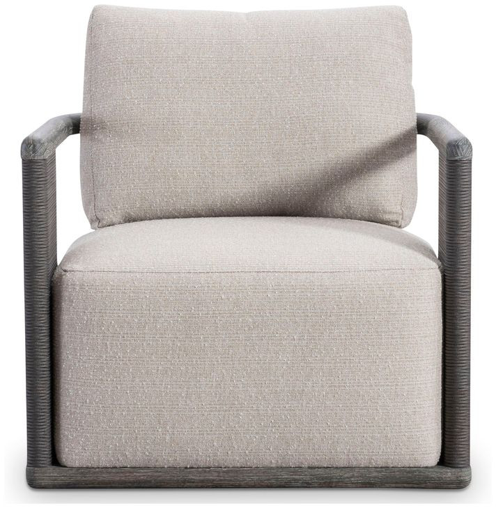 Andros Beige Upholstered Outdoor Swivel Accent Chair