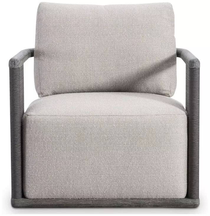 Andros Beige Upholstered Outdoor Swivel Accent Chair