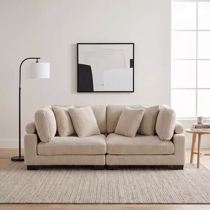 Traverse Beige 90" Loveseat