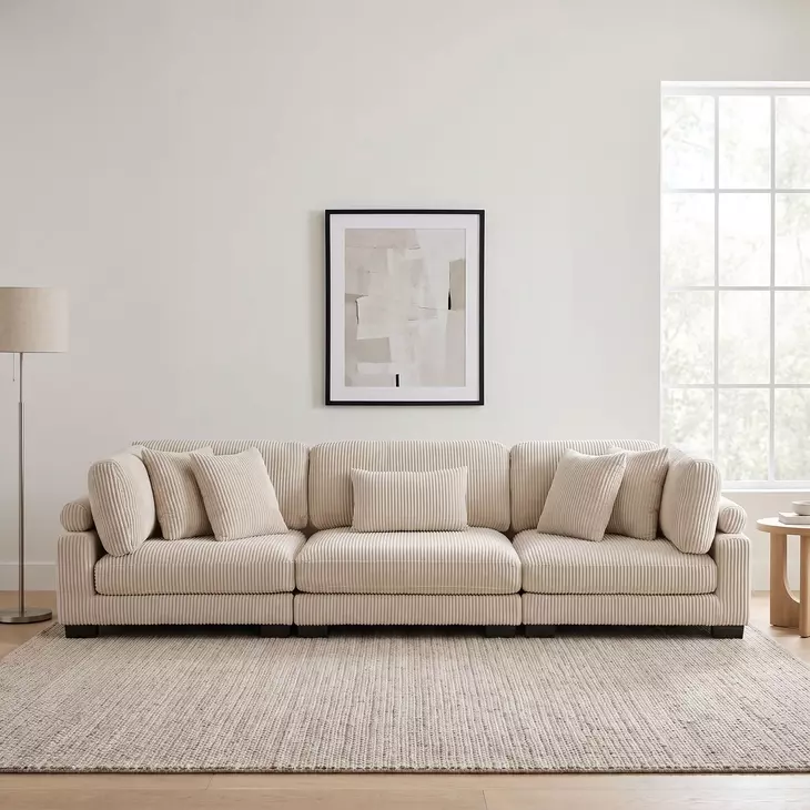 Traverse Beige 135" Sofa
