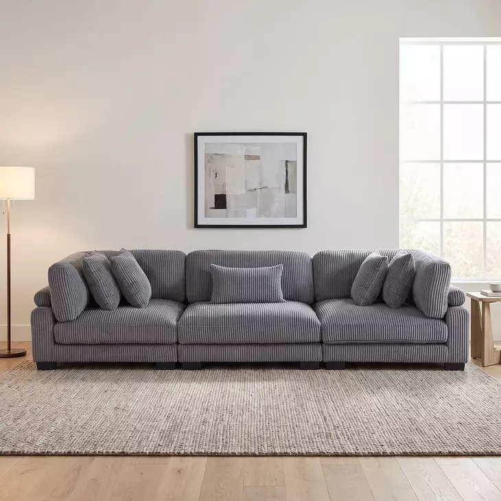 Traverse Gray 135" Sofa