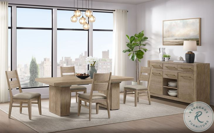 Nash Weathered Sand Panel Back Side Chair Set of 2