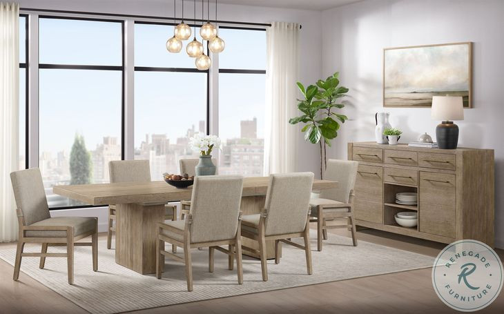 Nash Weathered Sand Upholstered Back Side Chair Set of 2