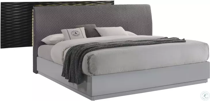 Tribeca Black and Grey King Platform Bed
