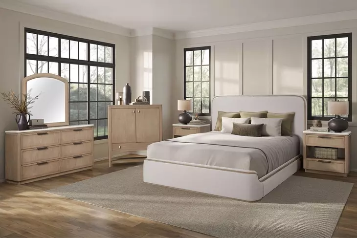 Elements Toffee Upholstered Bedroom Set