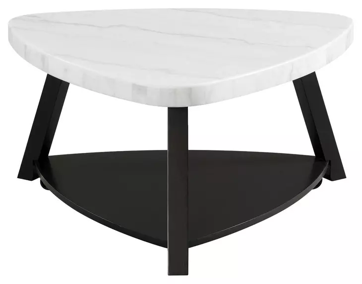 Raine White Triangular Marble Top Coffee Table