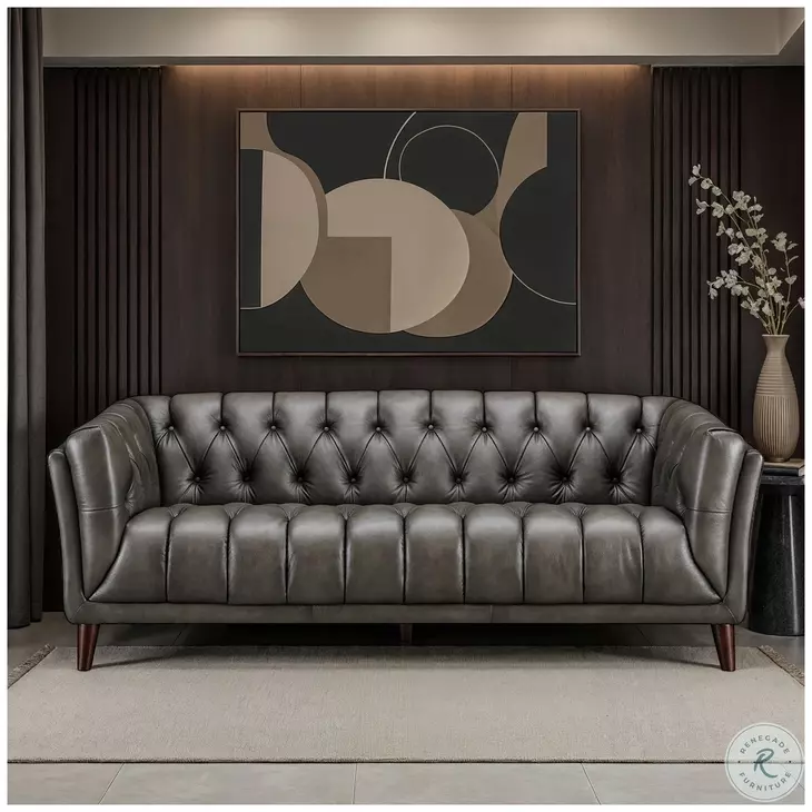 Trix Ash Leather Living Room Set