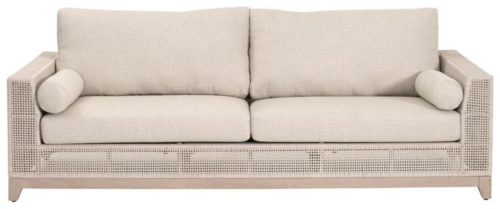 Tropez Beige Performance Fabric Outdoor 90" Sofa