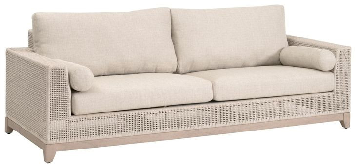 Tropez Beige Performance Fabric Outdoor 90" Sofa