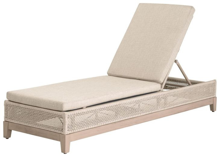 Tropez Beige Performance Fabric Outdoor Chaise Lounge