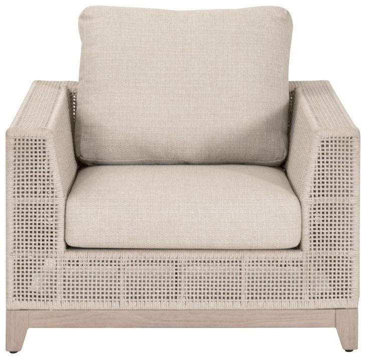 Tropez Beige Performance Fabric Outdoor Sofa Chair