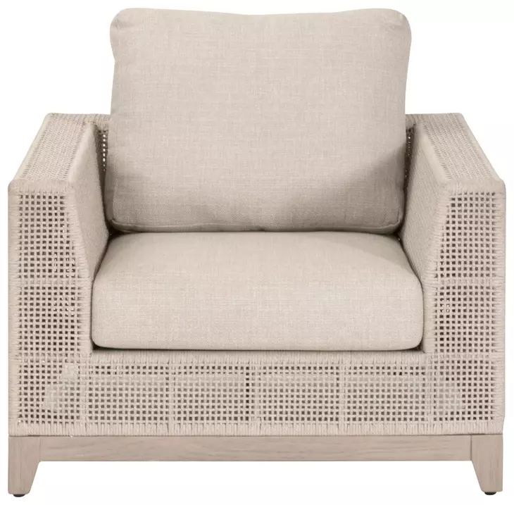 Tropez Beige Performance Fabric Outdoor Sofa Chair