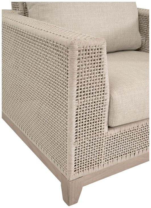 Tropez Beige Performance Fabric Outdoor Sofa Chair