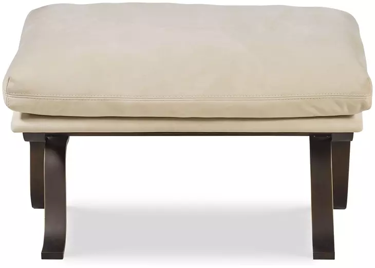 Tara Shaw Off White Leather Upholstered Rectangular Saint Laurent Ottoman