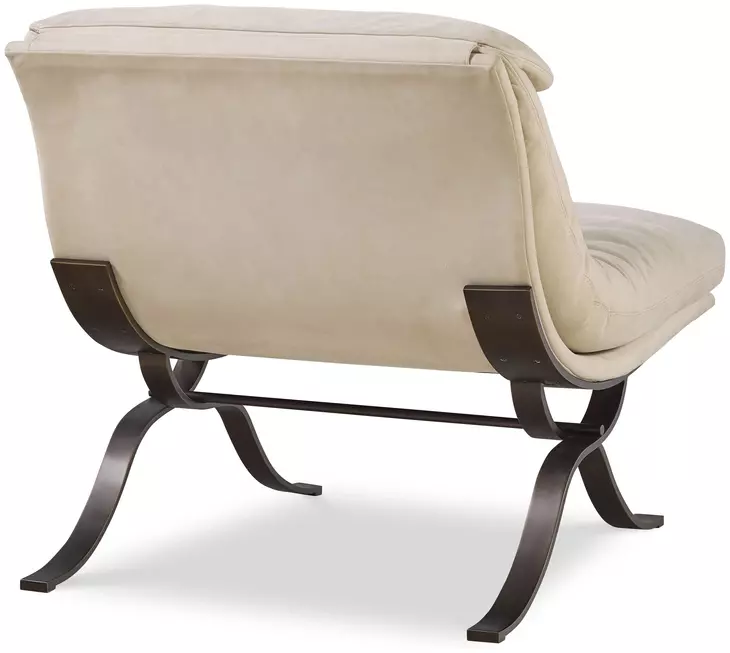 Tara Shaw Off White Leather Upholstered Saint Laurent Lounge Chair
