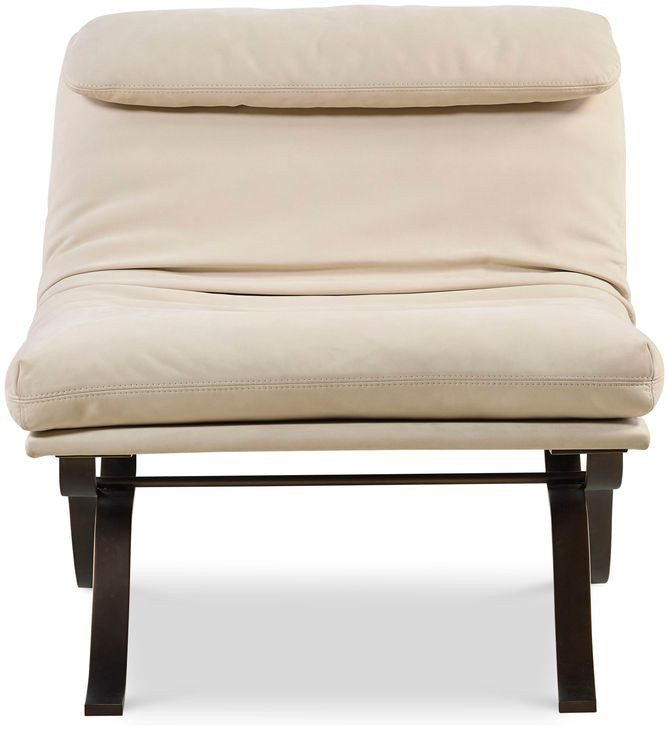 Tara Shaw Off White Leather Upholstered Saint Laurent Lounge Chair
