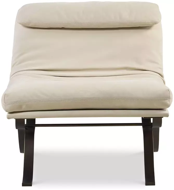 Tara Shaw Off White Leather Upholstered Saint Laurent Lounge Chair