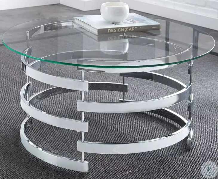 Tayside Chrome Glass Top Cocktail Table