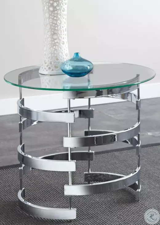 Tayside Chrome Glass Top End Table