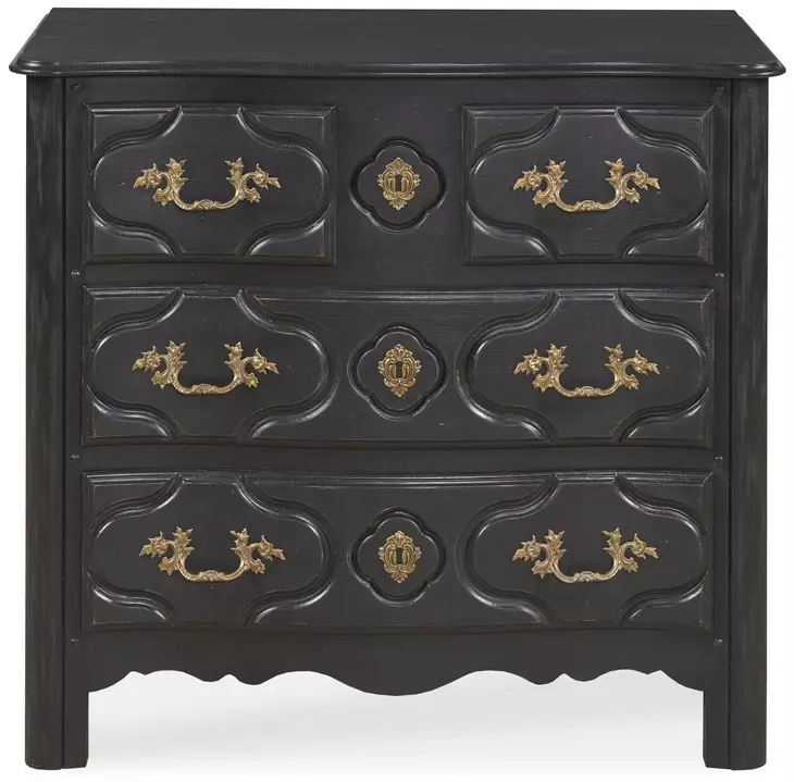 Tara Shaw French Ebonized Noir 3 Drawer Louis Xiv Nightstand