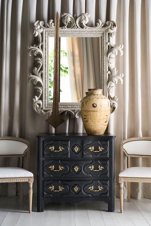 Tara Shaw French Ebonized Noir 3 Drawer Louis Xiv Nightstand