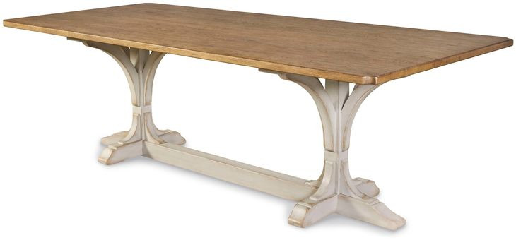 Tara Shaw Tuscan Oak and Aged White 96" Rectangular Lucca I Dining Table