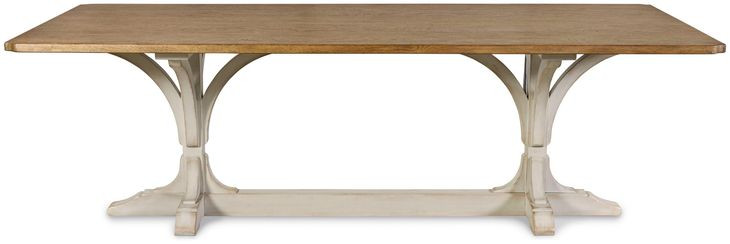 Tara Shaw Tuscan Oak and Aged White 96" Rectangular Lucca I Dining Table