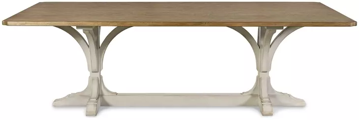Tara Shaw Tuscan Oak and Aged White 96" Rectangular Lucca I Dining Table