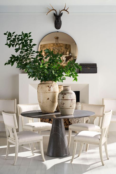 Tara Shaw Smokey Gray 54" Round Pontchartrain Dining Table