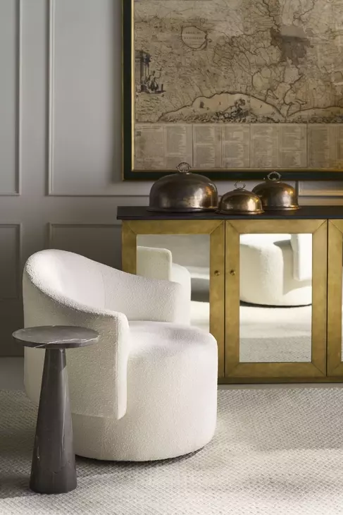 Tara Shaw Gray Round Petite Pontchartrain Accent Table