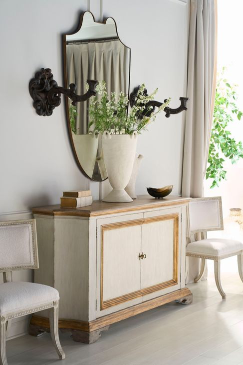 Tara Shaw Italian Painted and Gold 2 Door Vincent Credenza