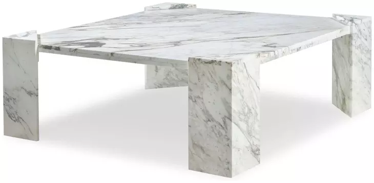 Tara Shaw Cream and Gray Square Sainte Chapelle Cocktail Table