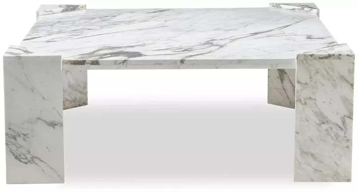 Tara Shaw Cream and Gray Square Sainte Chapelle Cocktail Table