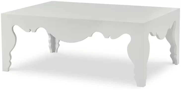 Tara Shaw French White Plaster Rectangular Sven Cocktail Table