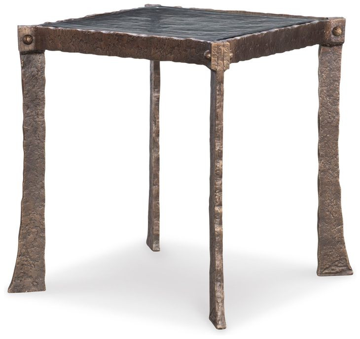Tara Shaw Aged Bronze Square Voltaire Lamp Table