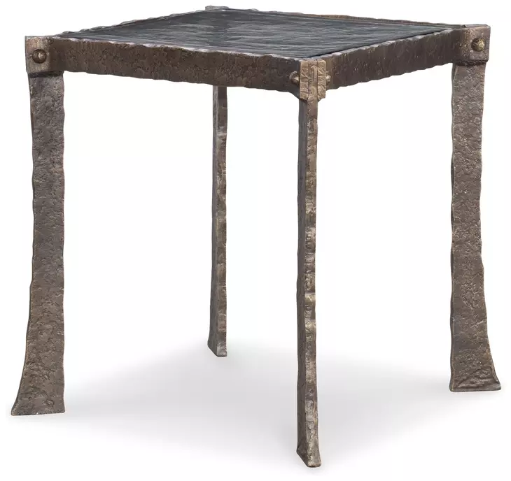 Tara Shaw Aged Bronze Square Voltaire Lamp Table