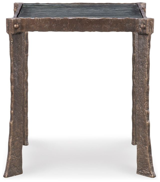 Tara Shaw Aged Bronze Square Voltaire Lamp Table