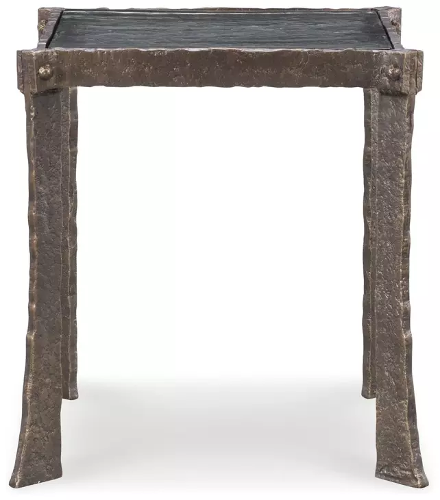 Tara Shaw Aged Bronze Square Voltaire Lamp Table