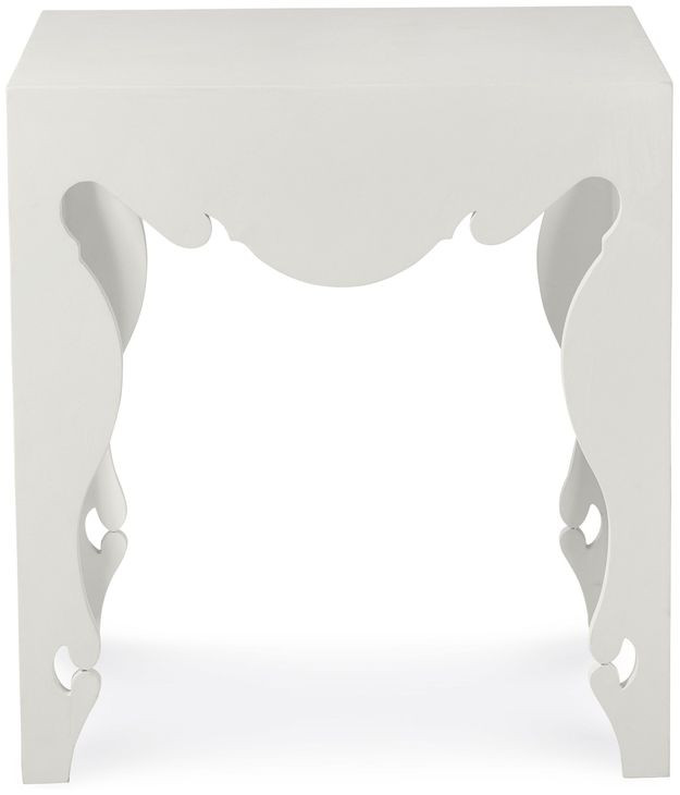 Tara Shaw French White Plaster Rectangular Sven Lamp Table
