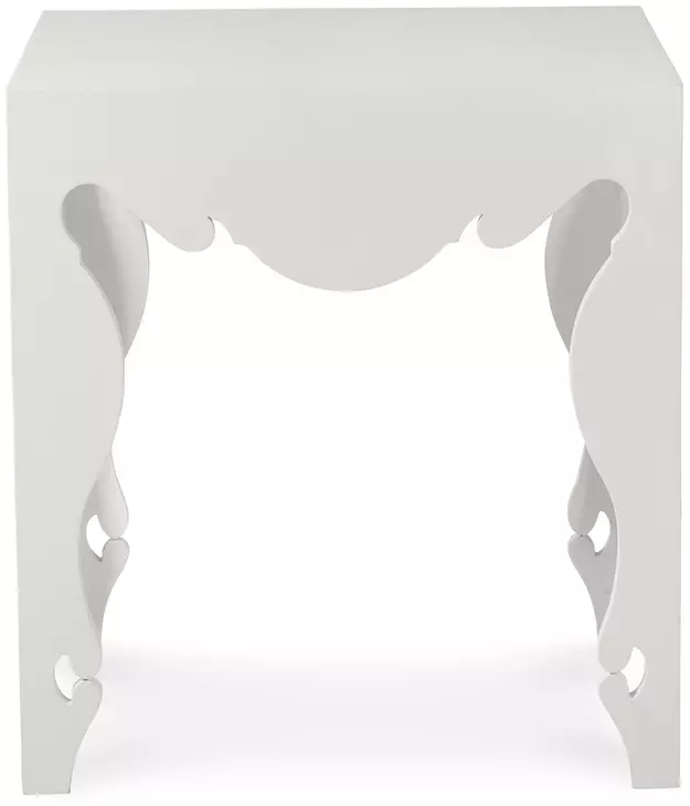 Tara Shaw French White Plaster Rectangular Sven Lamp Table