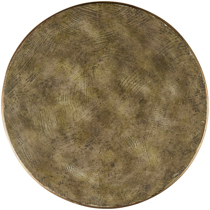 Tara Shaw Aged Ivory and Distressed Gold Round Sainte Rome Accent Table