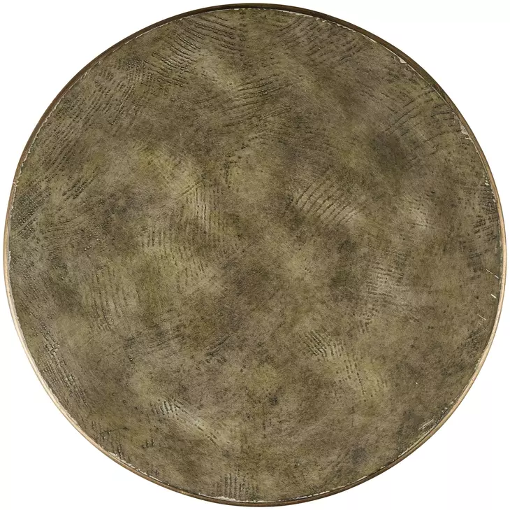 Tara Shaw Aged Ivory and Distressed Gold Round Sainte Rome Accent Table