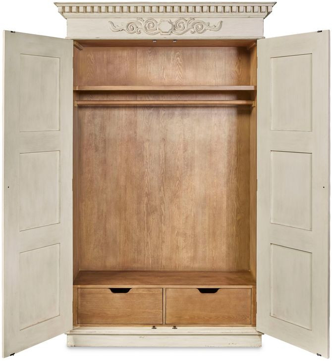 Tara Shaw Aged Cream 2 Door Fountainebleau Wardrobe