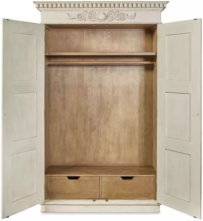 Tara Shaw Aged Cream 2 Door Fountainebleau Wardrobe